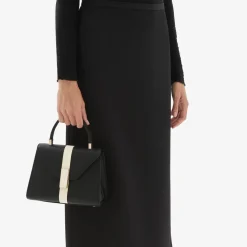 Iside Intarsia Line Top Handle Mini Bag