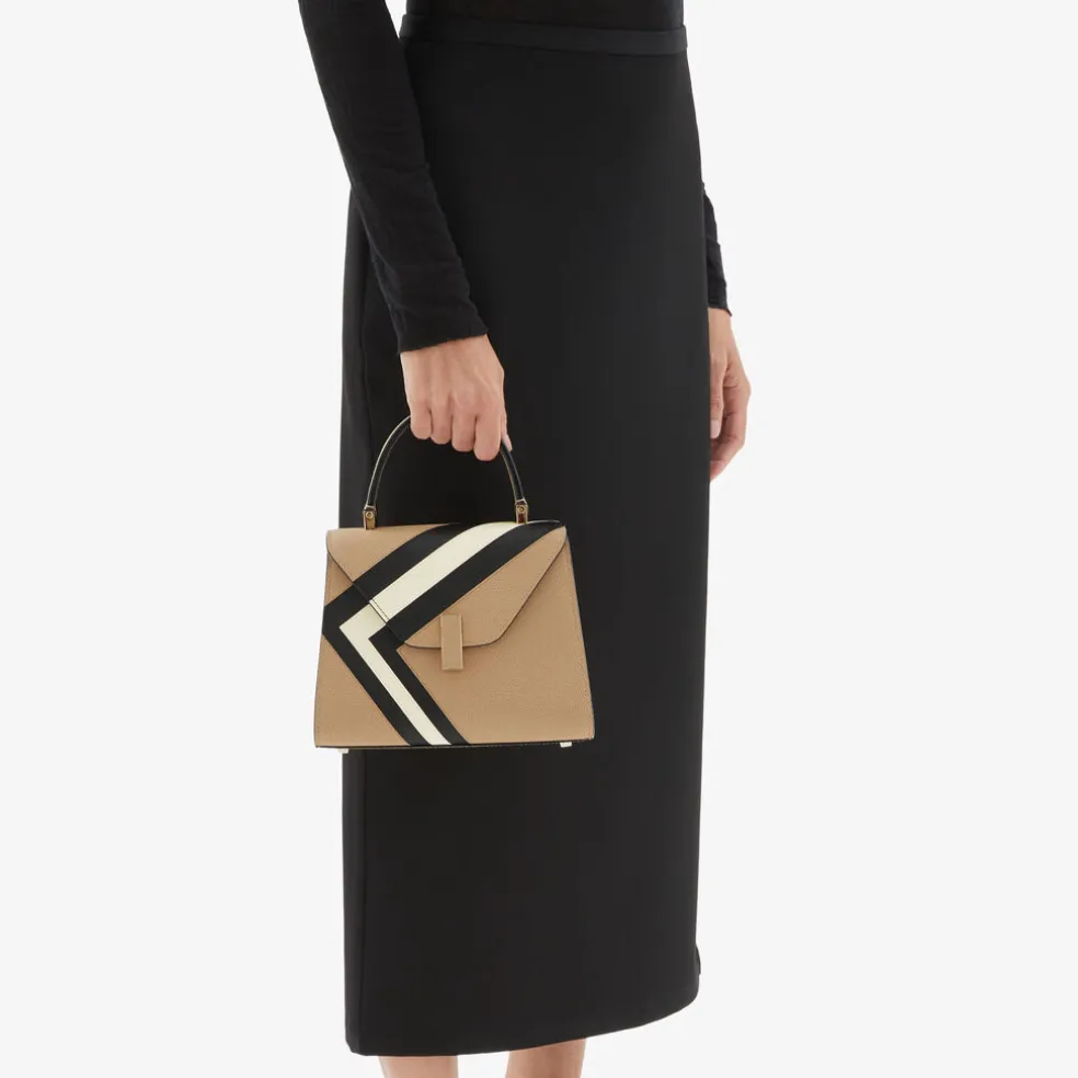 Iside Intarsia V-Stripes Top Handle Mini Bag