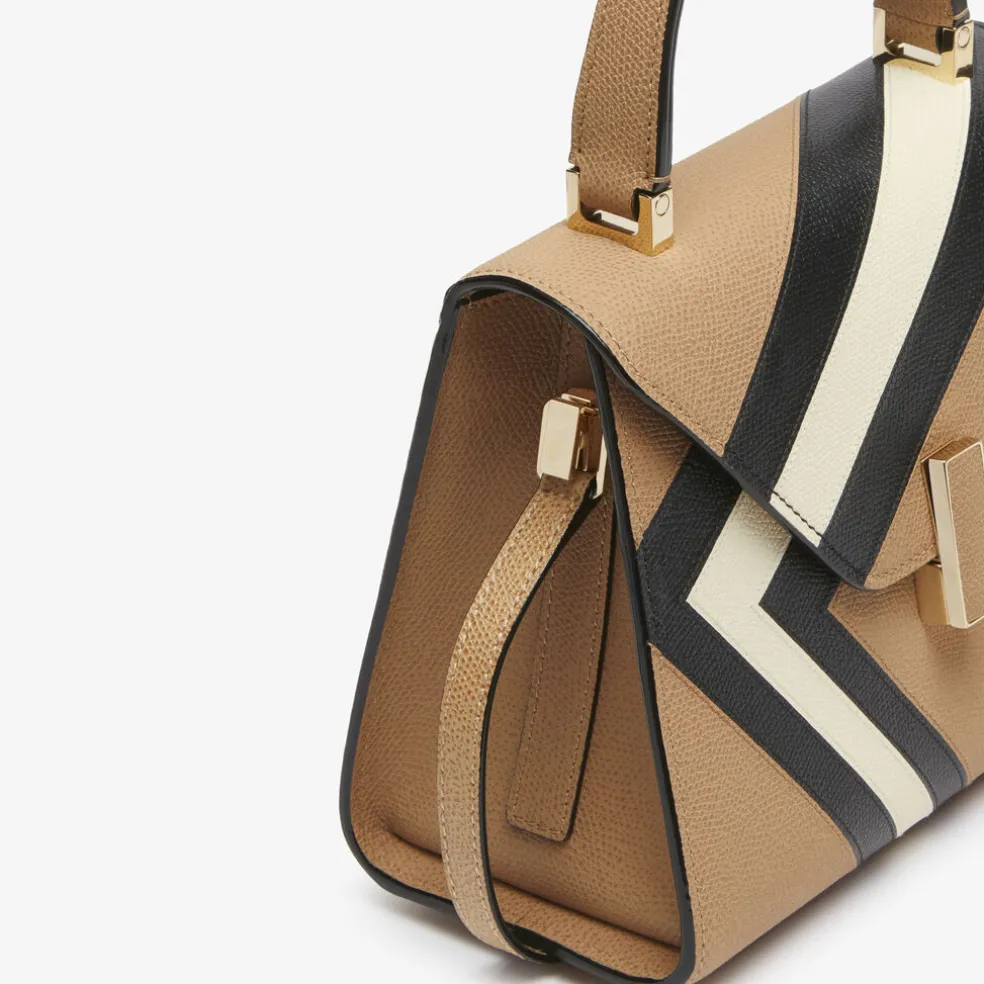Iside Intarsia V-Stripes Top Handle Mini Bag
