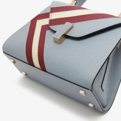 Iside Intarsia V-Stripes Top Handle Mini Bag