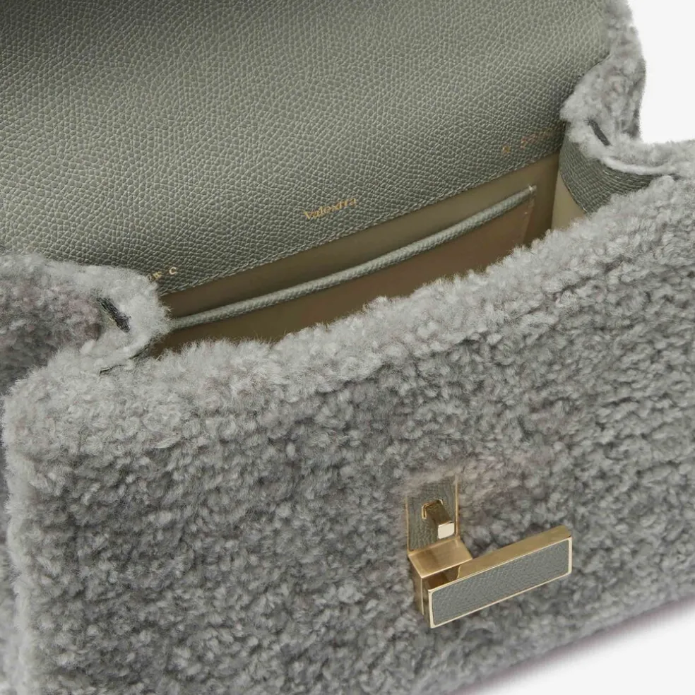 Iside Shearling Top Handle Mini Bag
