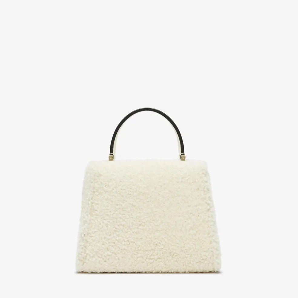 Iside Shearling Top Handle Mini Bag