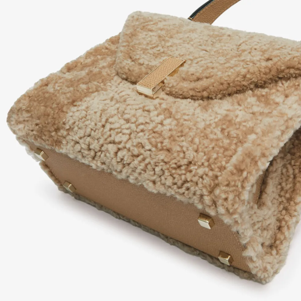 Iside Shearling Top Handle Mini Bag