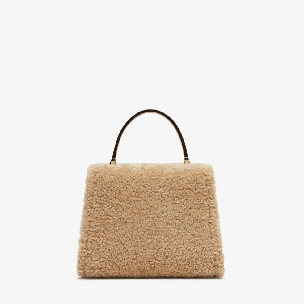 Iside Shearling Top Handle Mini Bag