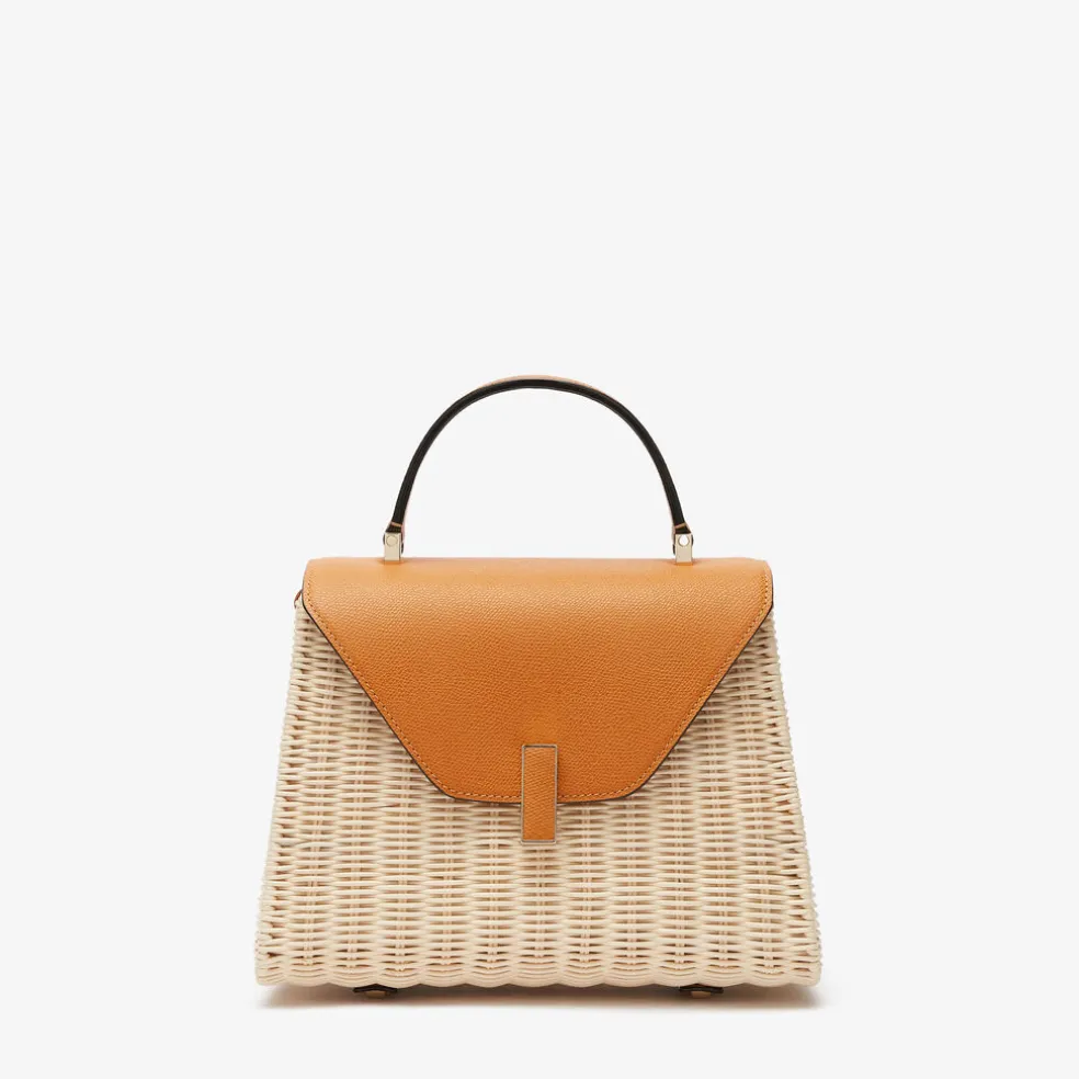 Iside Wicker Top Handle Medium Bag