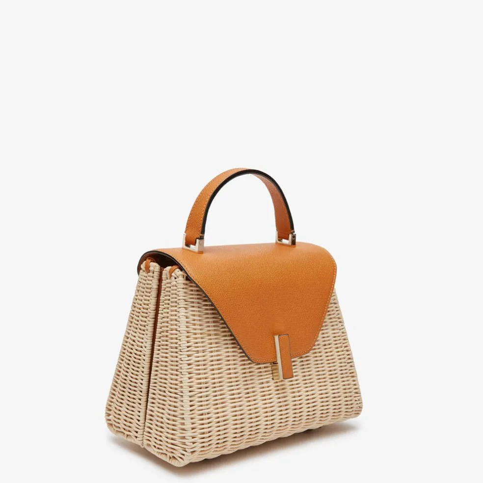 Iside Wicker Top Handle Medium Bag