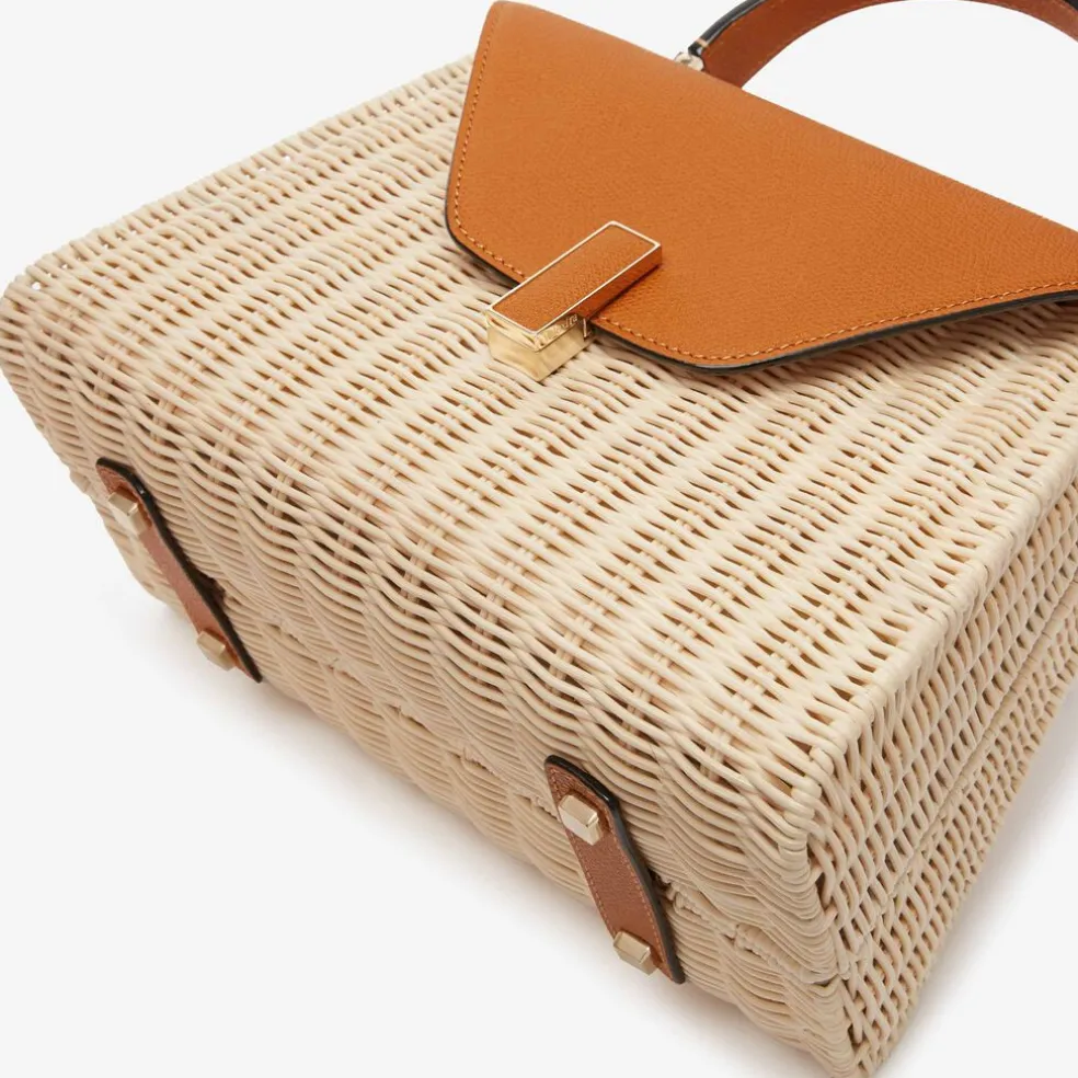 Iside Wicker Top Handle Medium Bag
