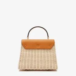 Iside Wicker Top Handle Medium Bag