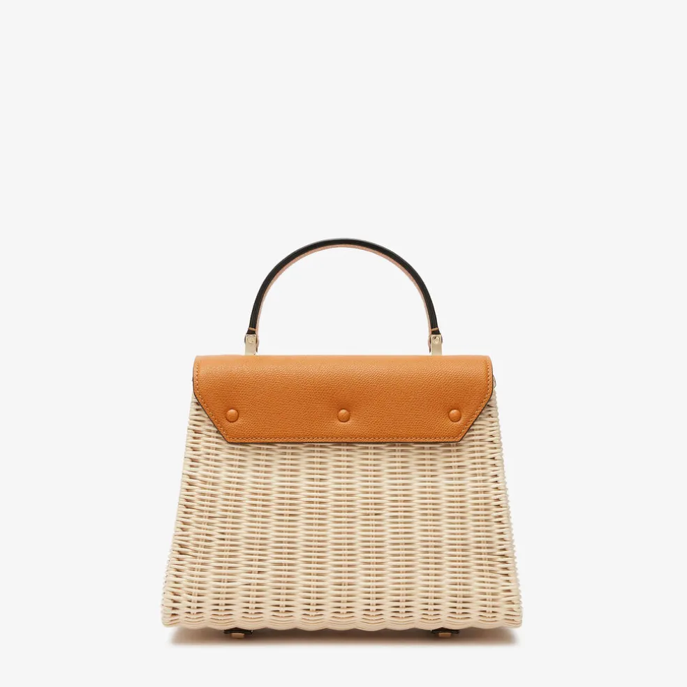 Iside Wicker Top Handle Medium Bag