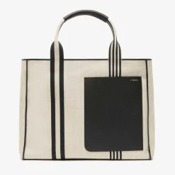 Linear Fabric Large Tote Bag