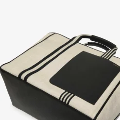 Linear Fabric Large Tote Bag