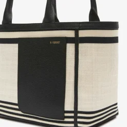 Linear Fabric Mini Tote Bag