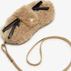 Shearling Bear Glasses Case With Lanyard