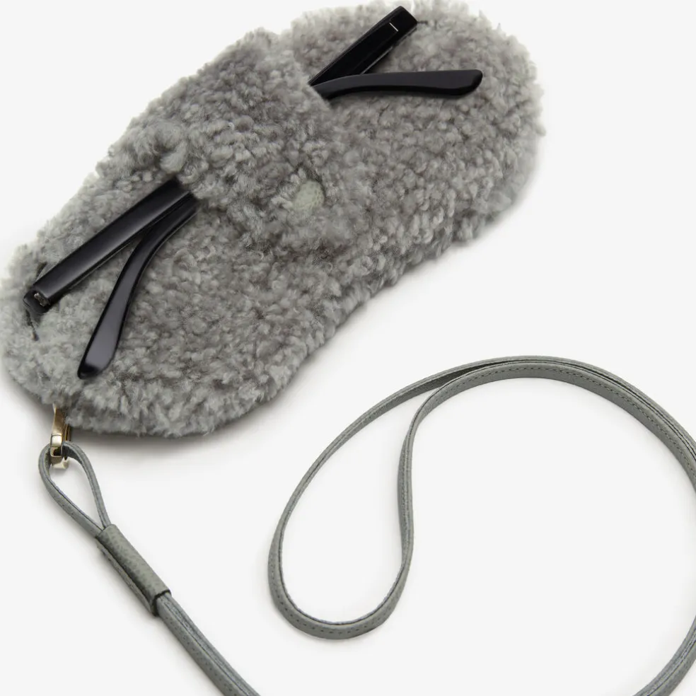 Shearling Glasses Case With Lanyard