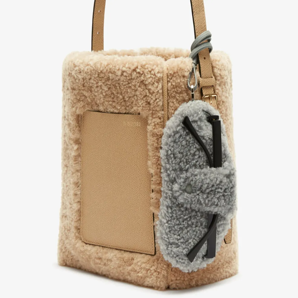 Shearling Glasses Case With Lanyard