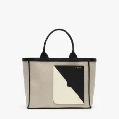 Soft Canvas V Tote Mini Bag