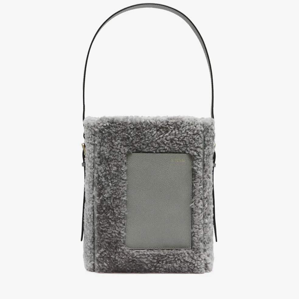 Soft Shearling Bucket Mini Bag