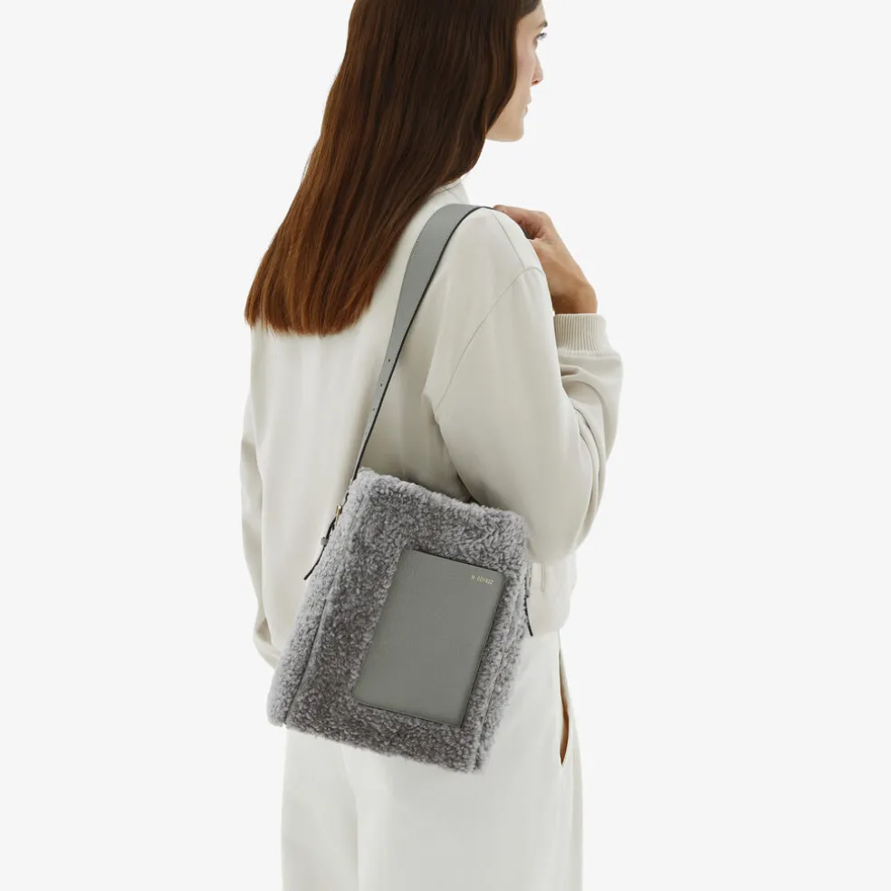 Soft Shearling Bucket Mini Bag
